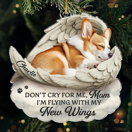 Custom Photo Acrylic Ornament - Personalized Pet Christmas Memorial Sympathy Gifts For Dogs, Cats - Forever Loved, Never Forgotten